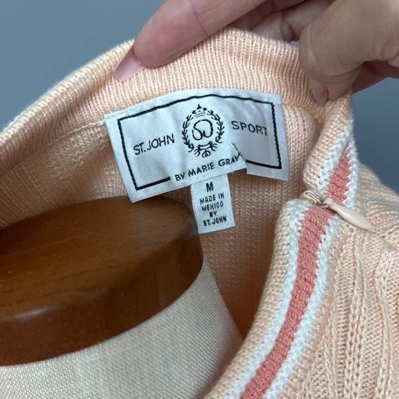 St. John Orange Cream Ribbed Sport Top - Picture 7 of 7
